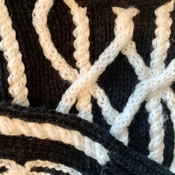 Cristina’s Black and White Shawl Neck Pullover Sweater Medium - Picture 6 of 13